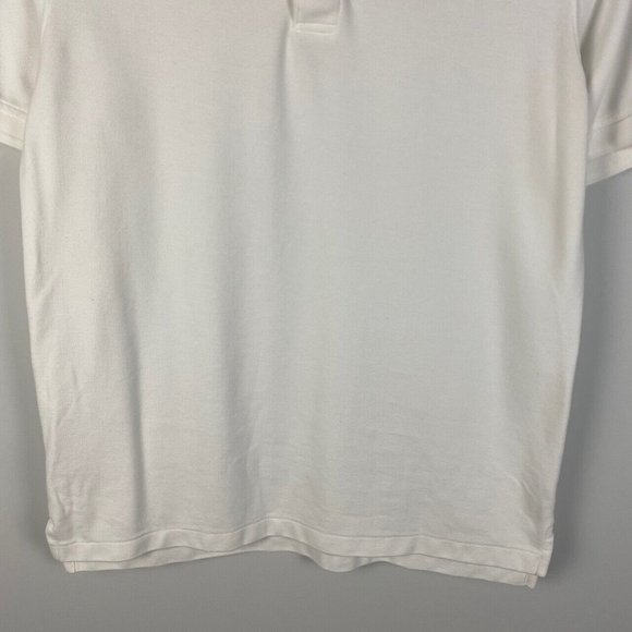 LL Bean Mens Premium Double Polo Banded Short-Sleeve No Pocket White Medium Tall - Picture 3 of 8
